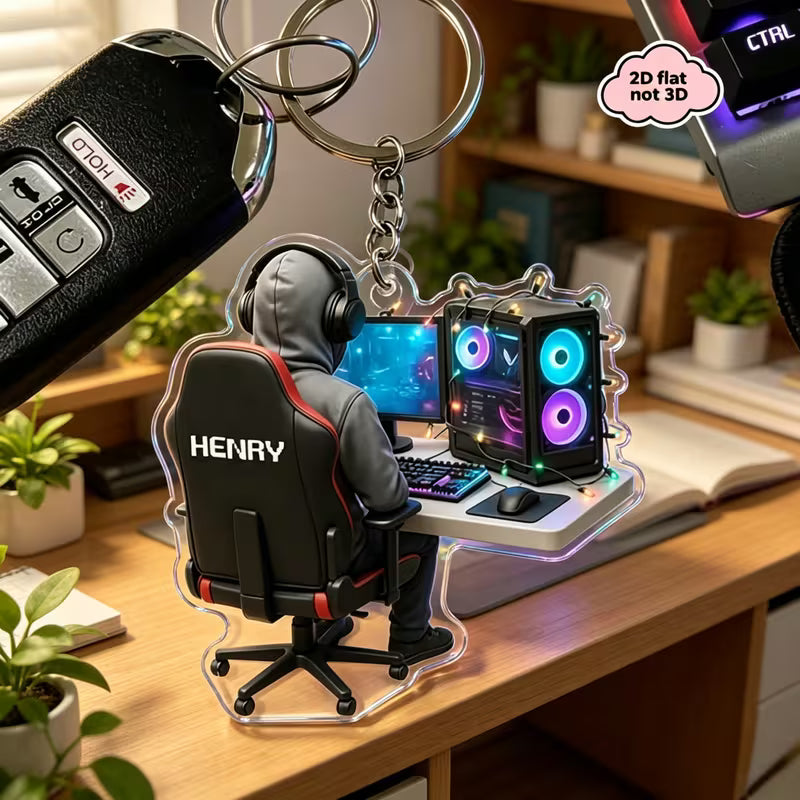 Custom gamer keychain
